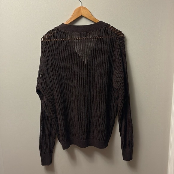 NWOT Urban Outfitters BDG Beach Cardigan Unisex Chocolate Brown Size S - Picture 10 of 10